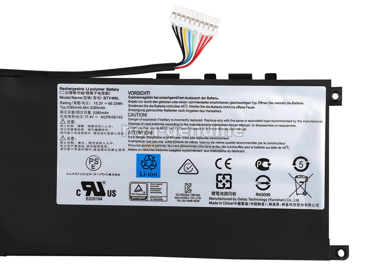 MSI PS63 8M-080CZ Replacement Battery